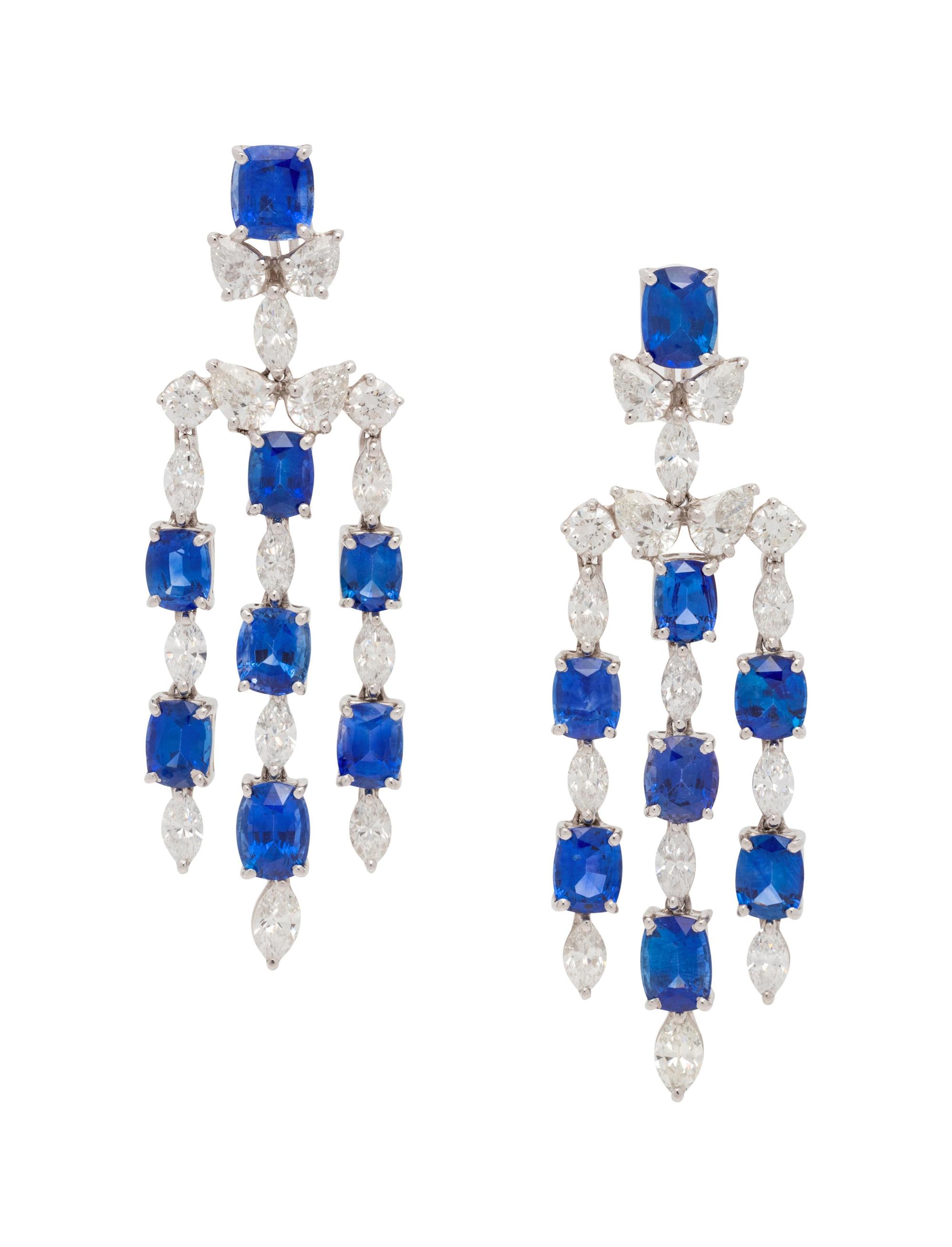 Oscar Heyman & Brothers, Sapphire and Diamond Earclips
