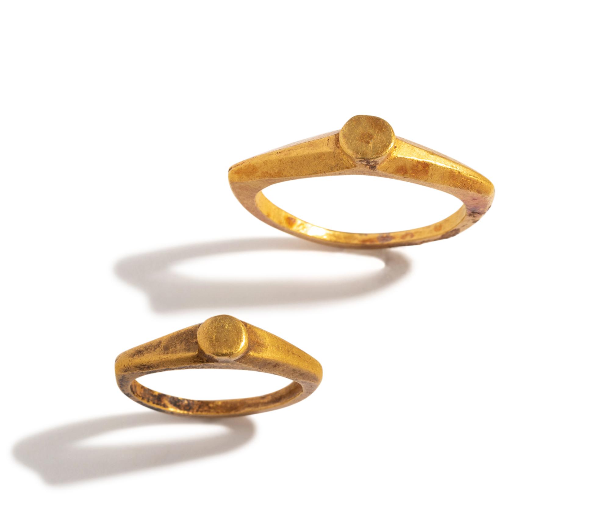 Two Roman Gold Finger Rings