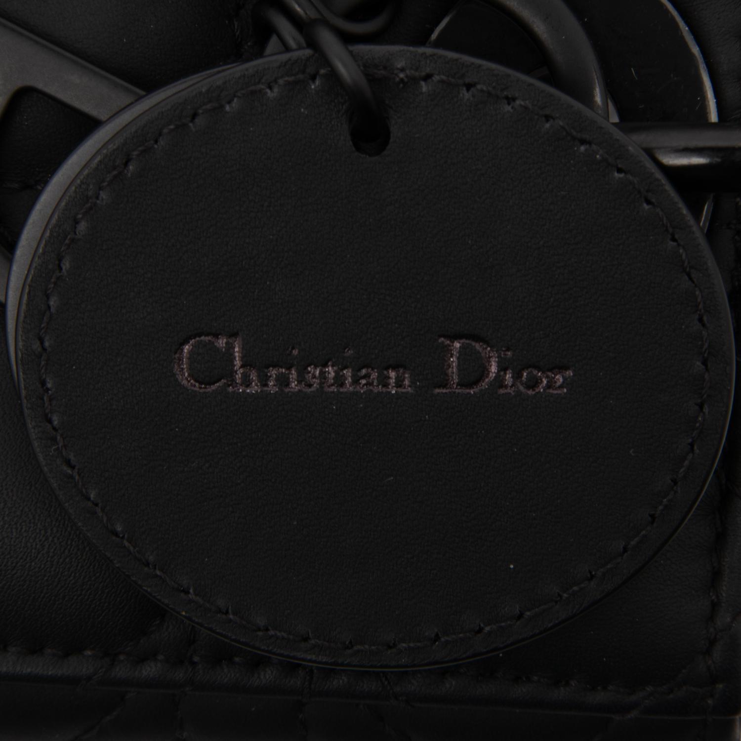 CHRISTIAN DIOR, MATTE ALL-BLACK SMALL LADY DIOR