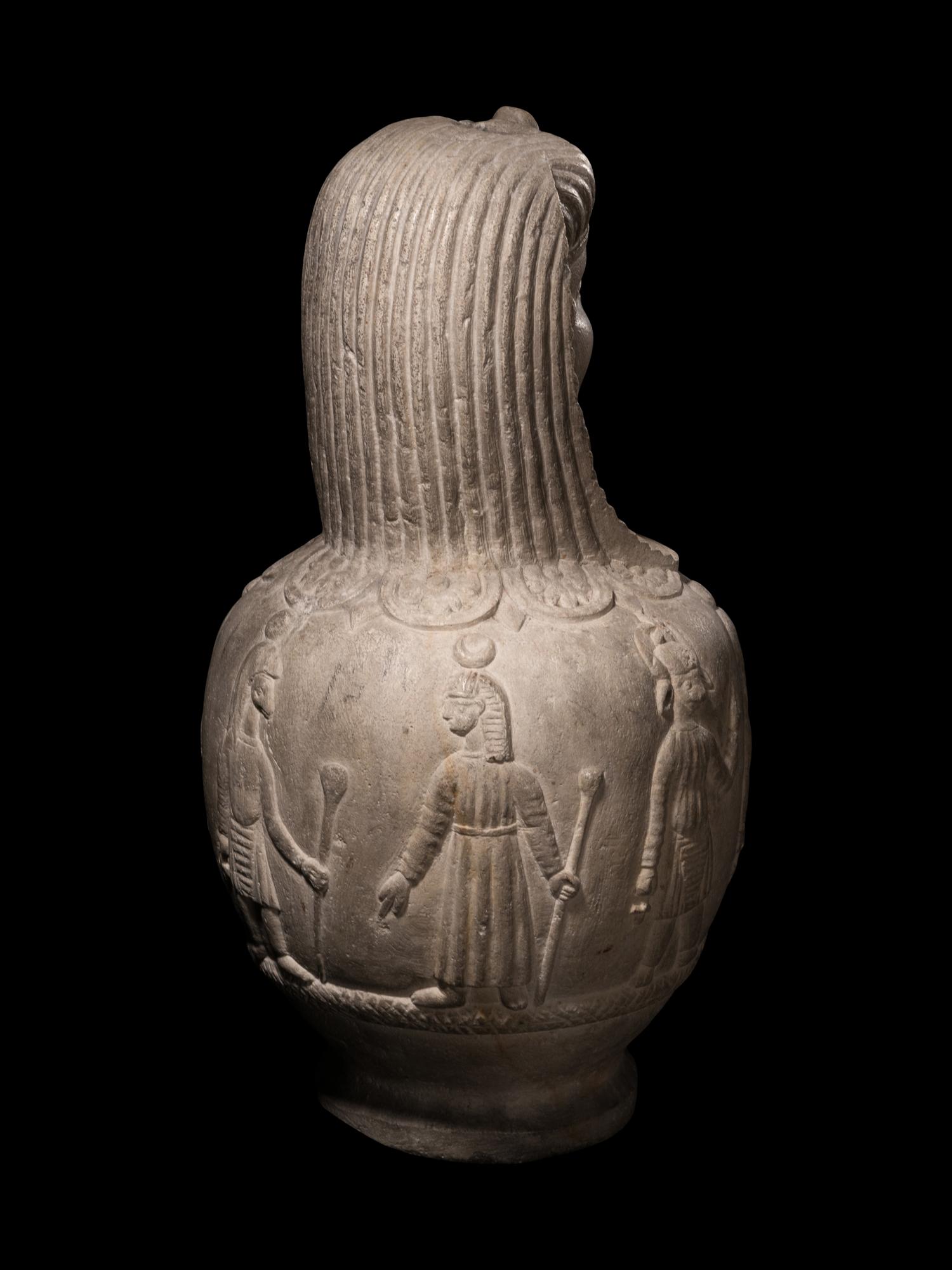 A Carved Stone Osiris-Canopus