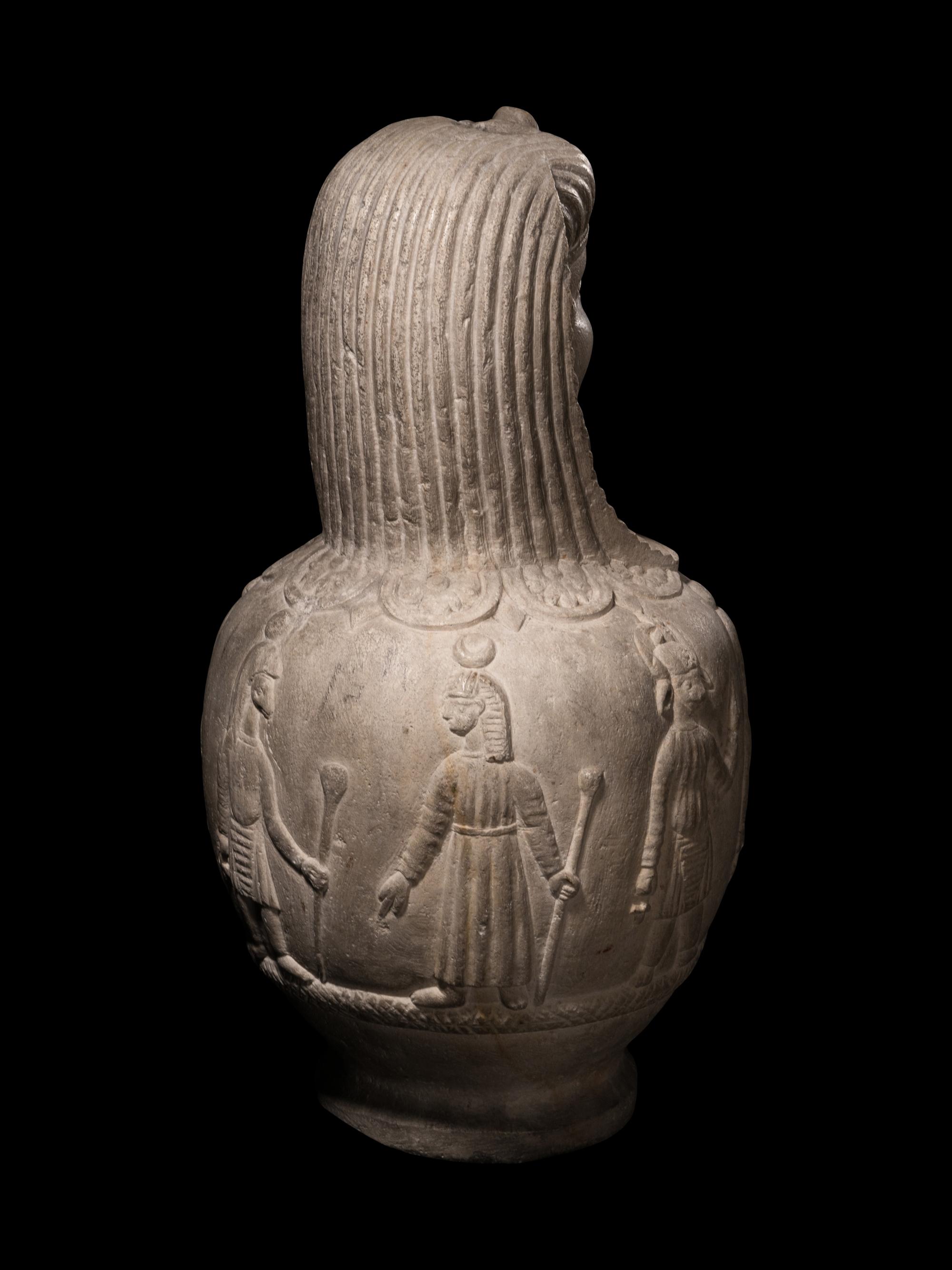 A Carved Stone Osiris-Canopus