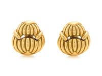 DAVID WEBB, YELLOW GOLD EARCLIPS