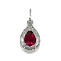 RUBELLITE AND DIAMOND PENDANT