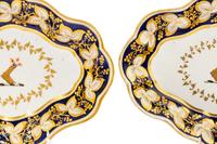 A Pair of Worcester Porcelain Armorial Serving Dishes