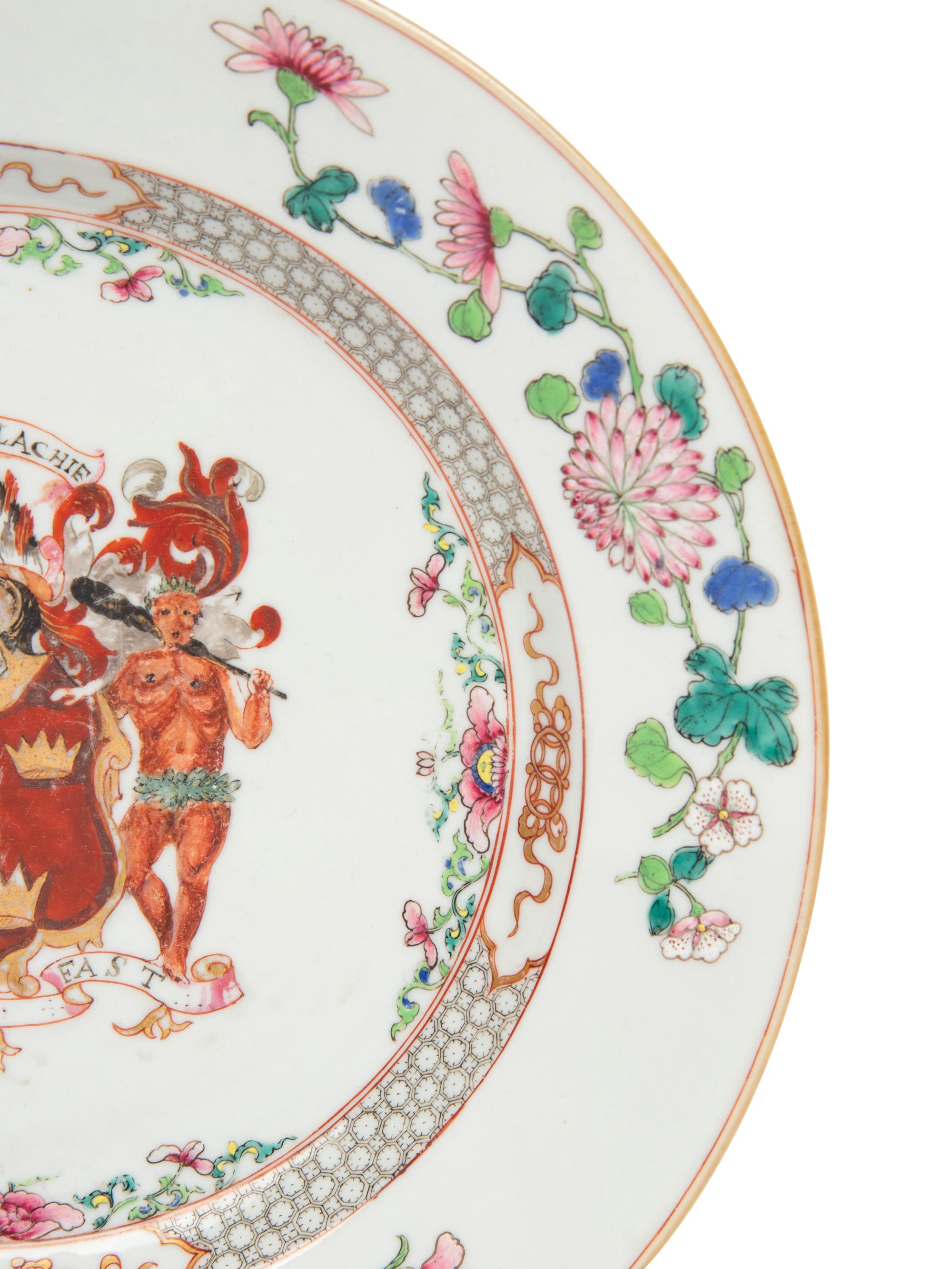 A Chinese Export Porcelain Armorial Plate