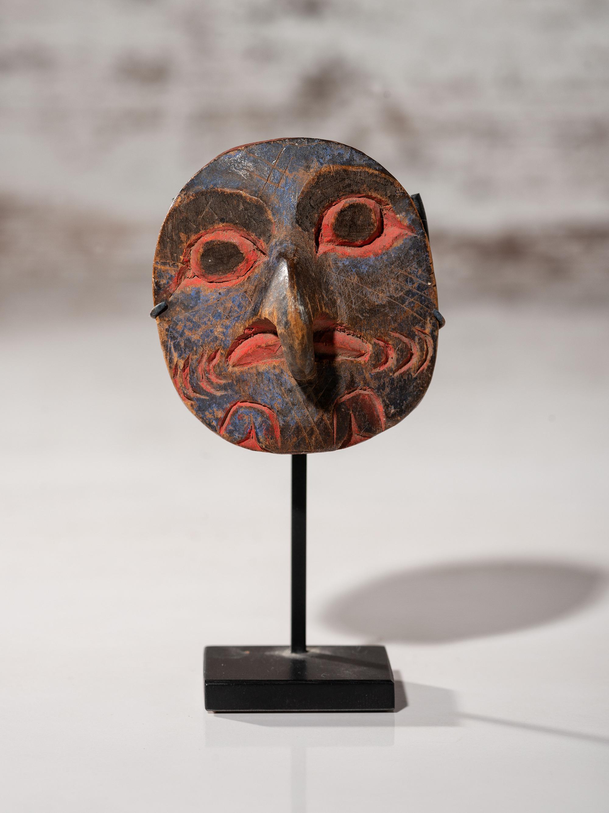 Tlingit Polychrome Hawk Maskette