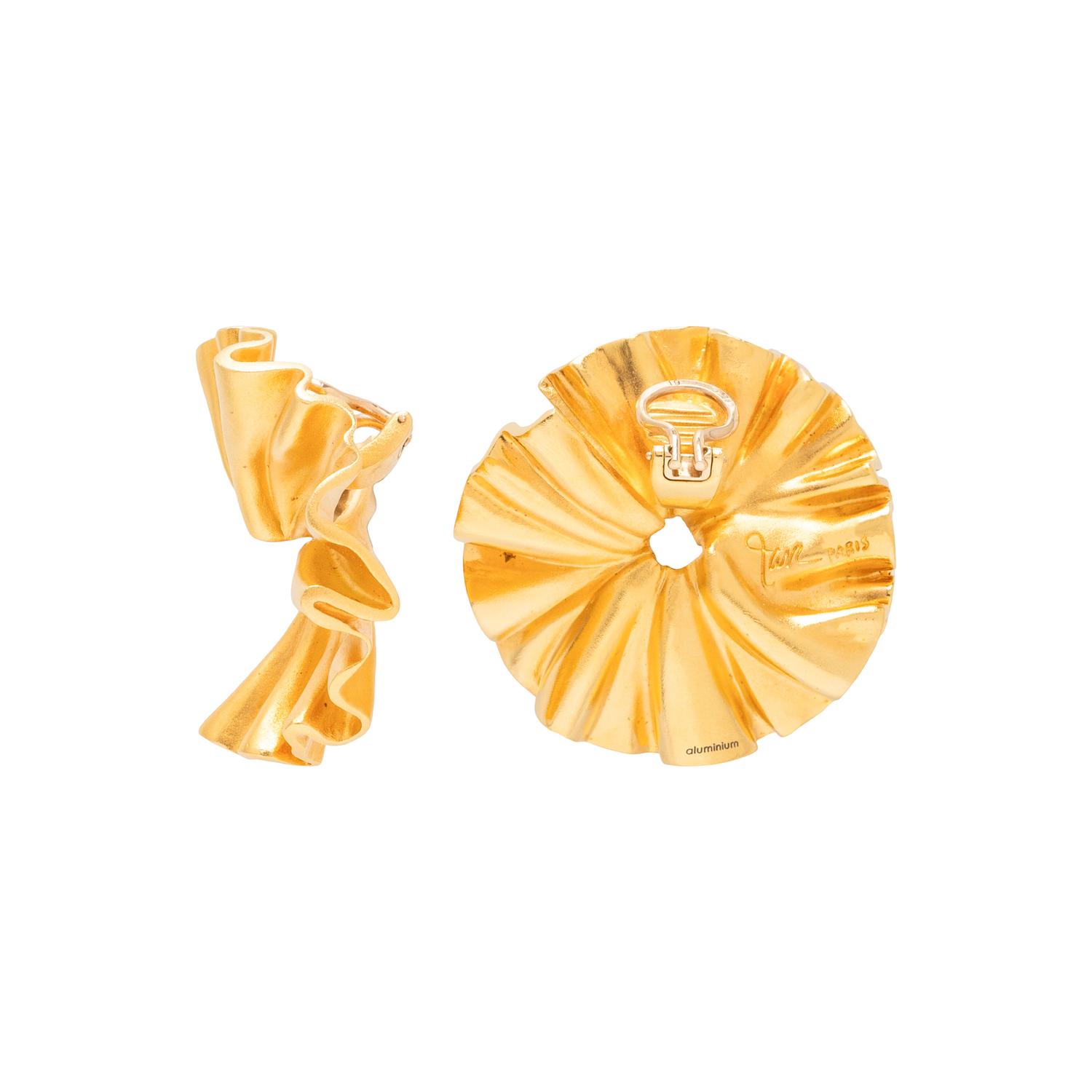 JAR, ALUMINUM 'COL PLISSÉ' EARRINGS