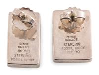 Sterling Silver Post Earrings, with Carved Faces