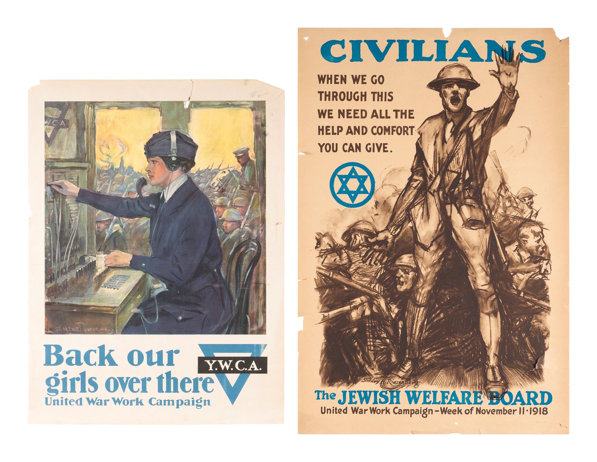 [WORLD WAR I]. A group of 9 posters advertising the United War Work Campaign of 1918, comprising: