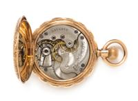 A Multicolor Gold Hunter Case Pocket Watch, Elgin, Circa 1890, 23.90 dwts.