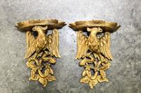 A Pair of Giltwood Wall Brackets Height 16 inches.
