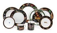 A Large Lynn Chase Jaguar Jungle Porcelain Dinner Service Diameter of dinner plate 10 3/4 inches. — 20TH CENTURY