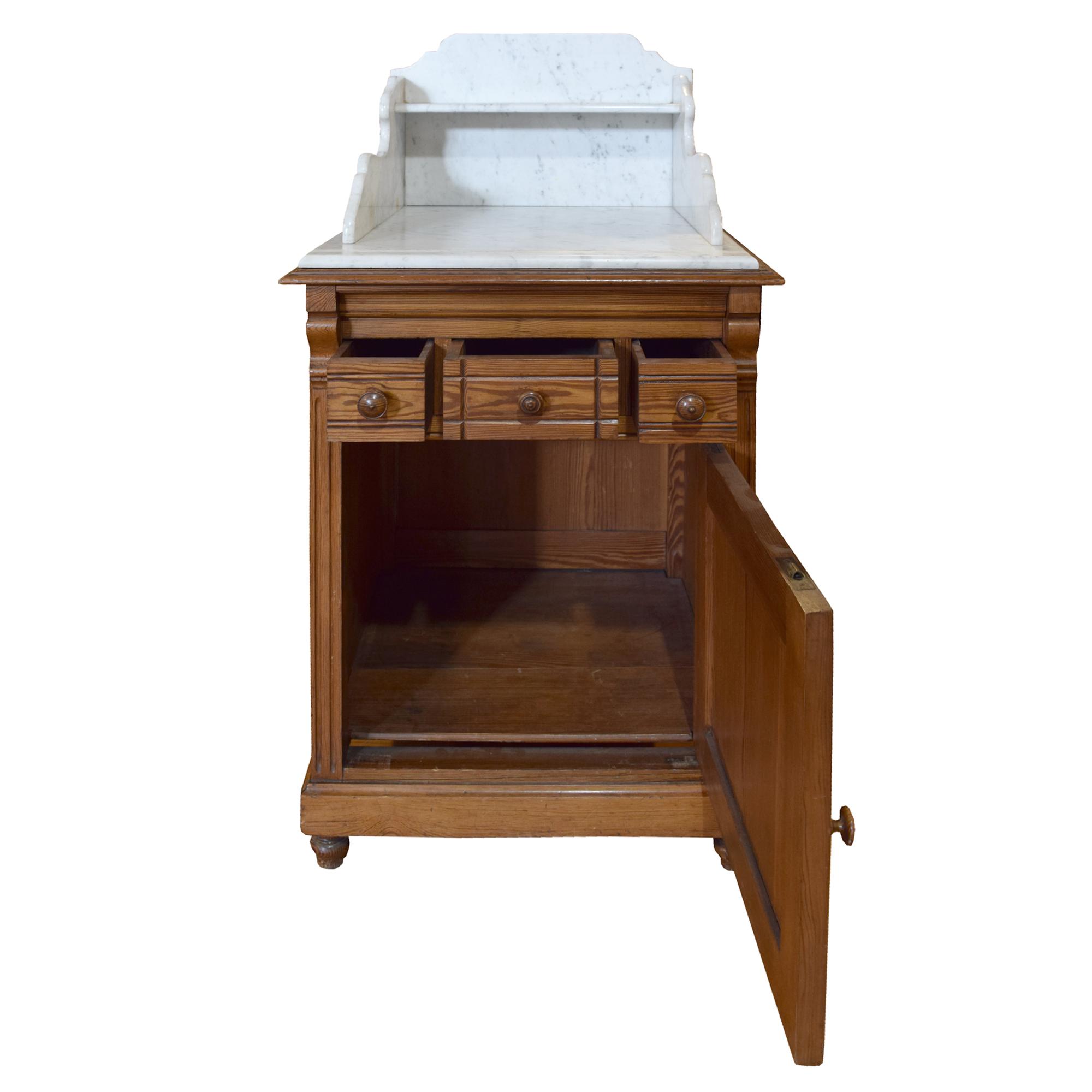 A Pine and Marble Cabinet 22.5" W x 23" D x 44.5" H — France, Late 19th Century