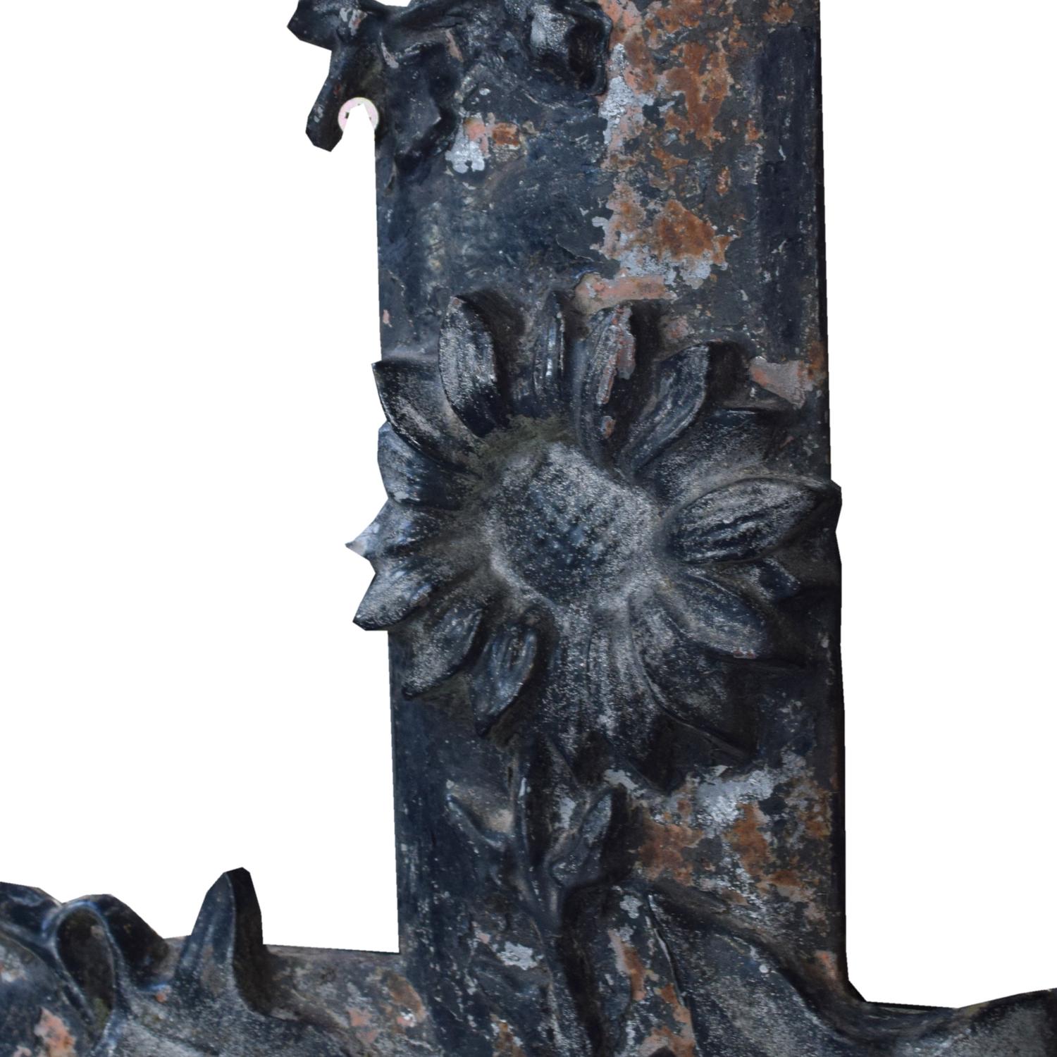 A Cast Iron Crucifix 27.5" W x 5" D x 55" H — France, Circa 1900