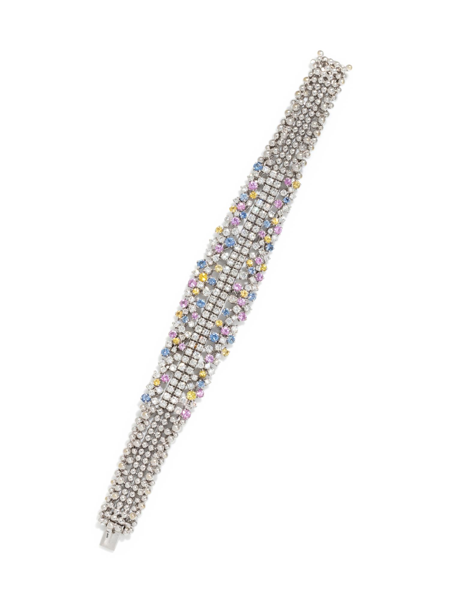 DIAMOND AND MULTICOLOR SAPPHIRE BRACELET