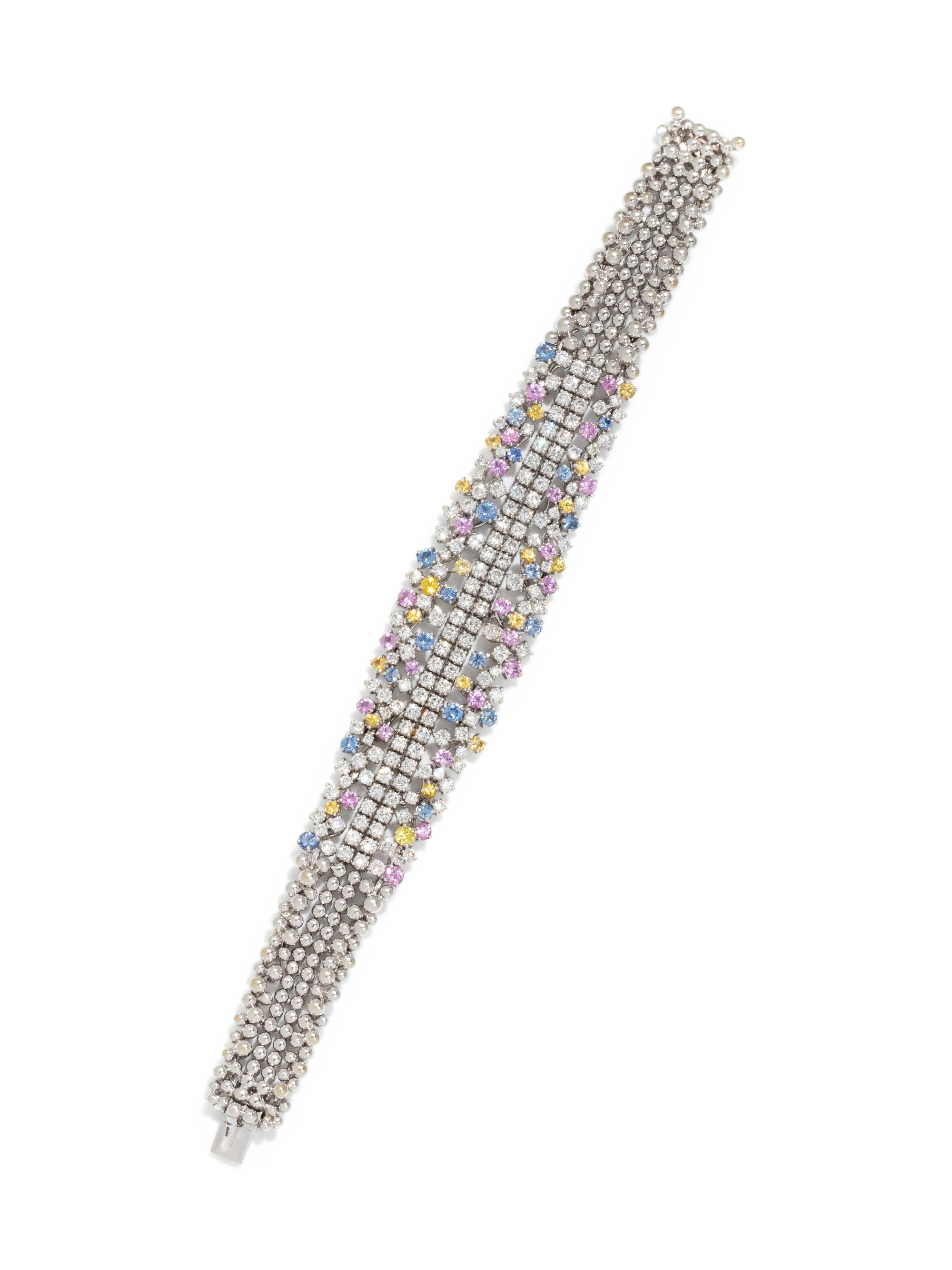DIAMOND AND MULTICOLOR SAPPHIRE BRACELET