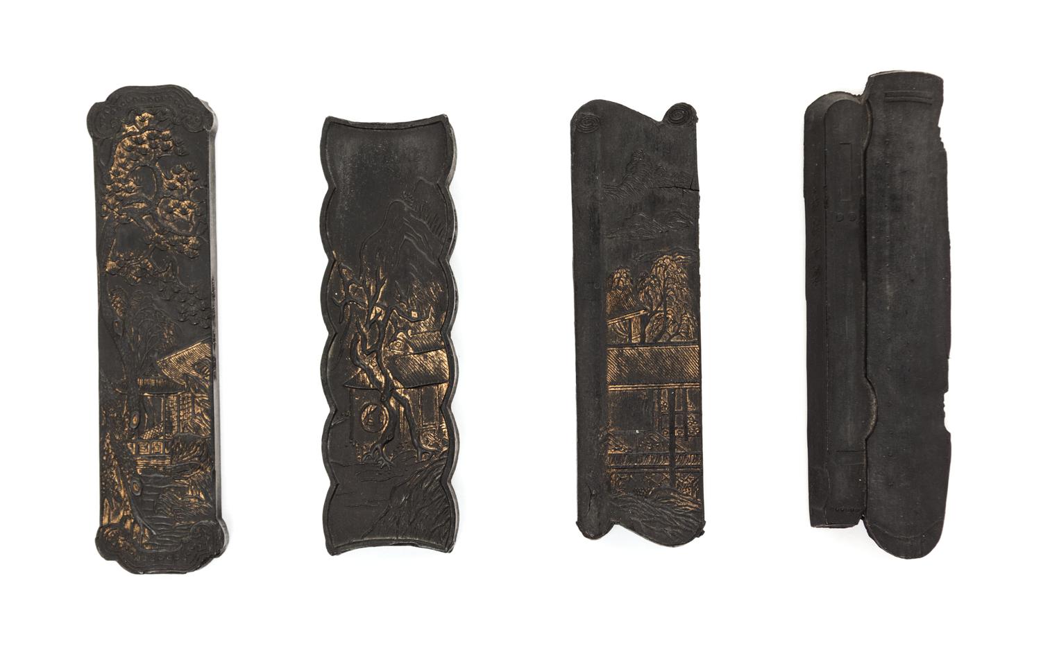 A Set of Four Ink Cake Lenth of the longest 4 1/2 inches. — LATE QING DYNASTY