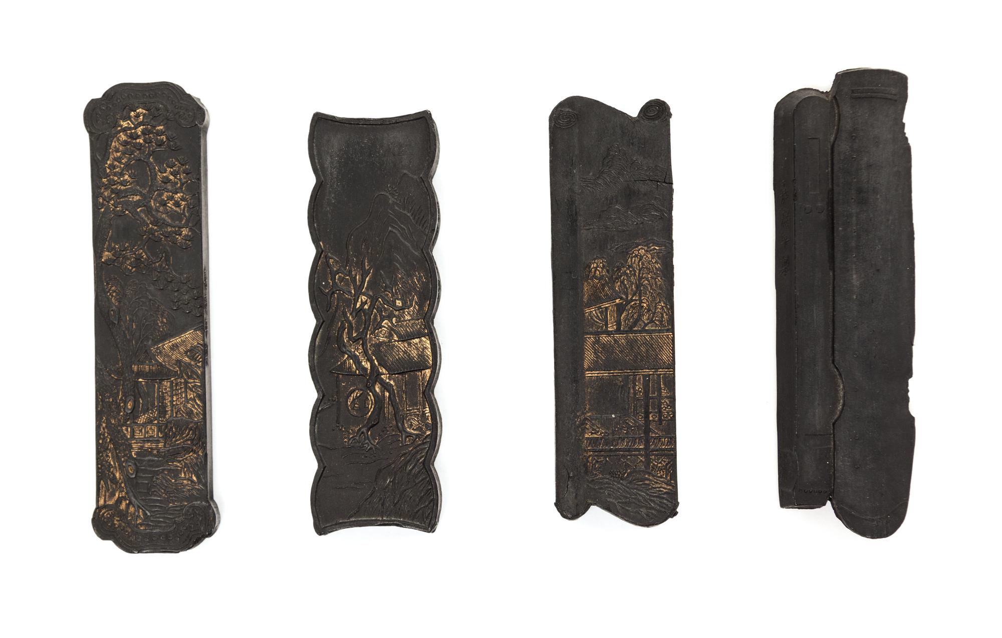 A Set of Four Ink Cake Lenth of the longest 4 1/2 inches. — LATE QING DYNASTY