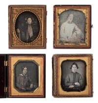 [EARLY PHOTOGRAPHY]. 28 sixth plate daguerreotypes of lovely young women.