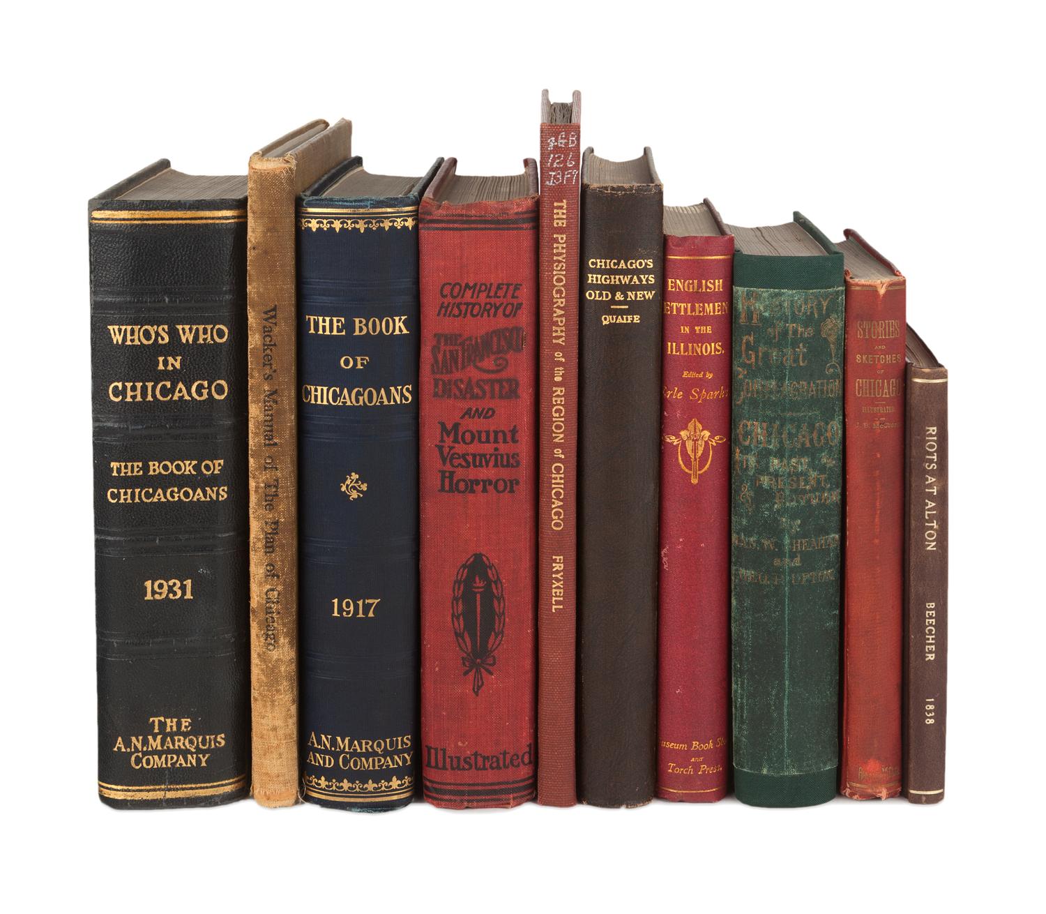 [CHICAGO]. A group of 10 works in 10 volumes, including: