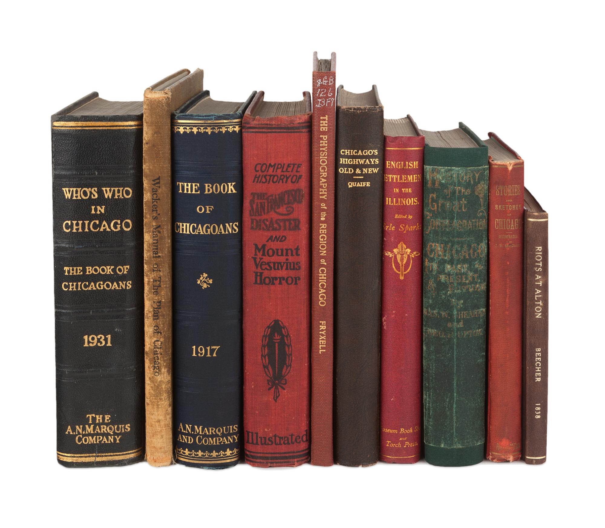[CHICAGO]. A group of 10 works in 10 volumes, including: