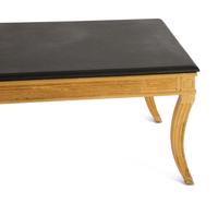 A Regency Style Giltwood Low Coffee Table with Black Marble Top
