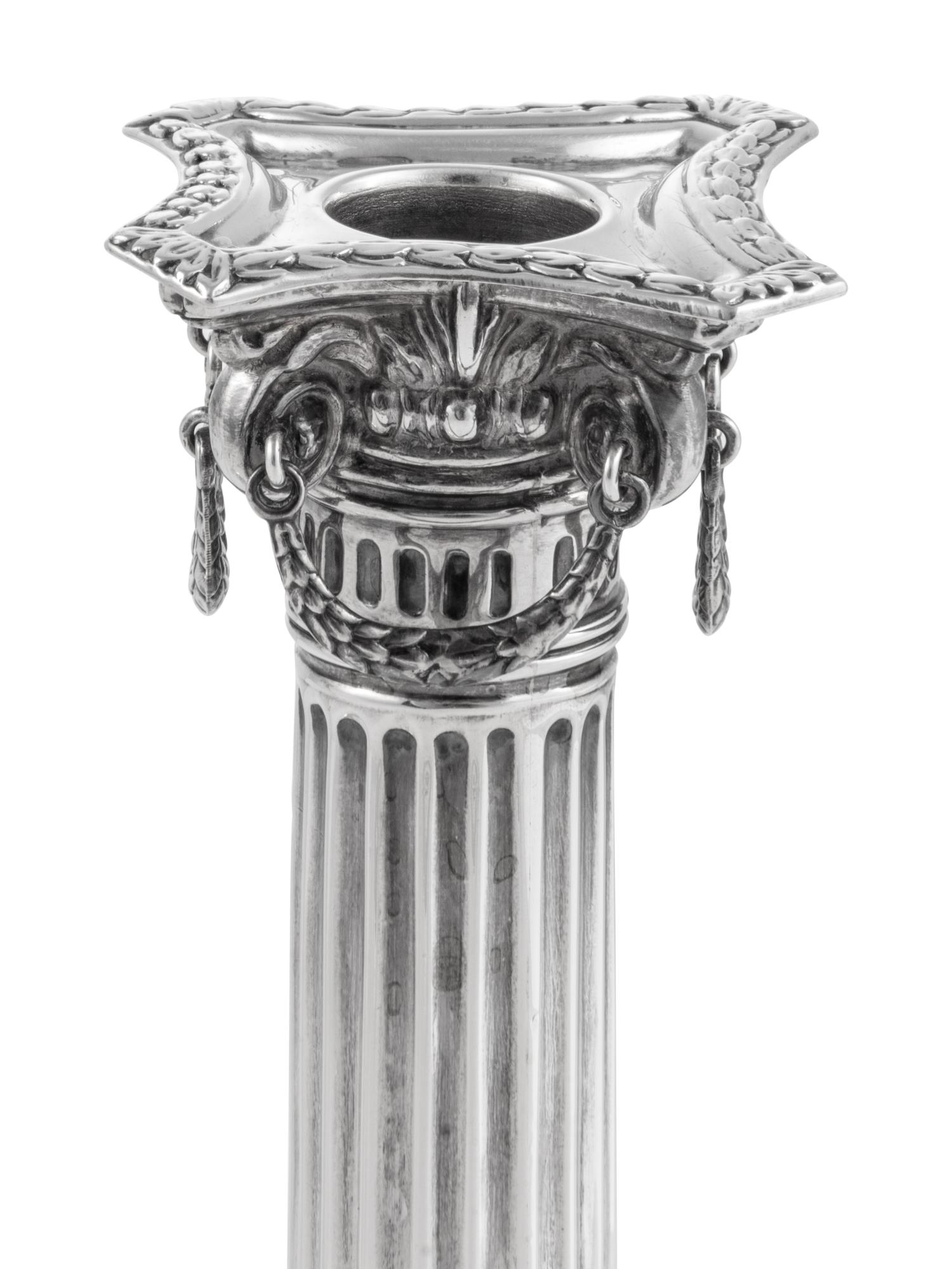 A Pair of George VI Silver Candlesticks