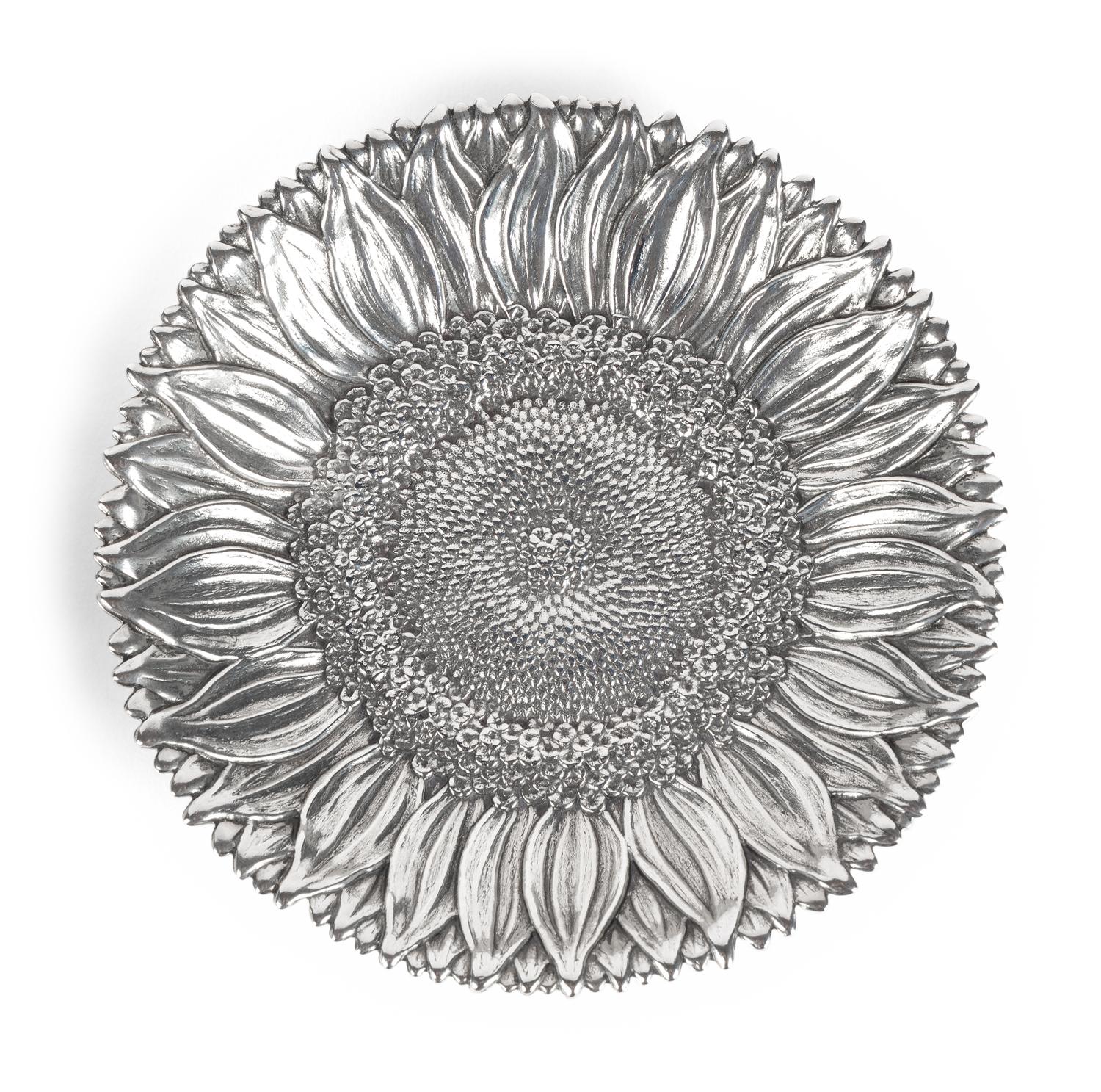 Two Buccellati Silver Sunflower Plates