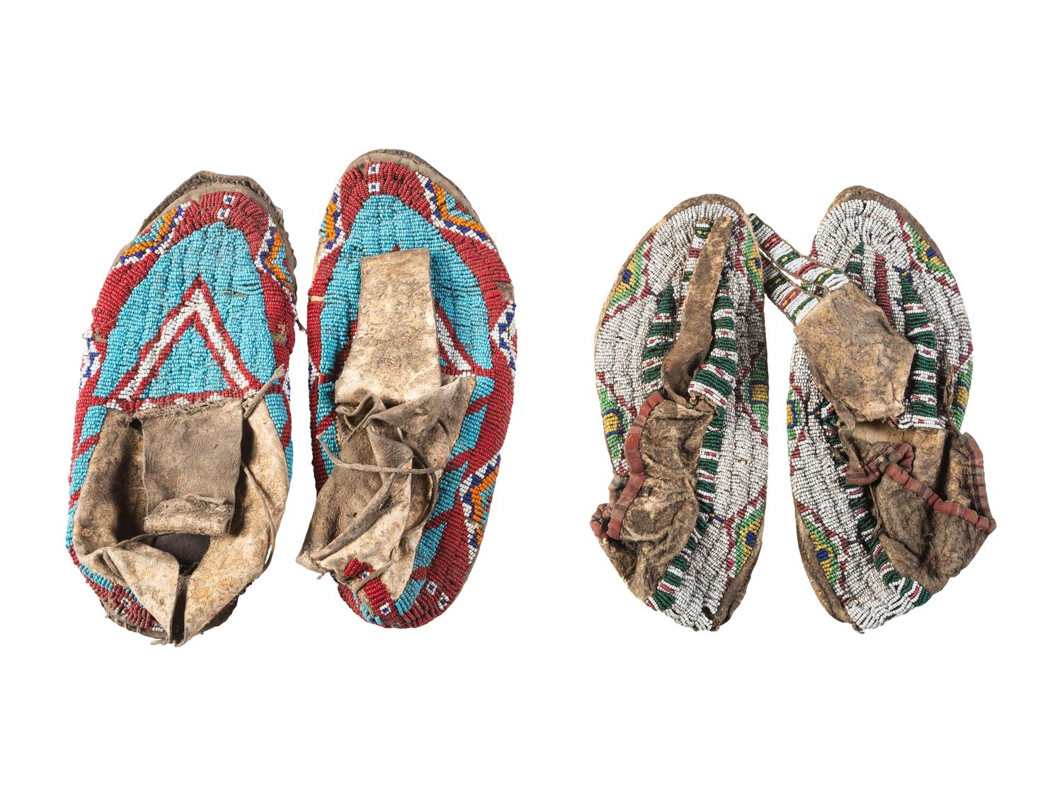 Sioux Beaded Hide Moccasins