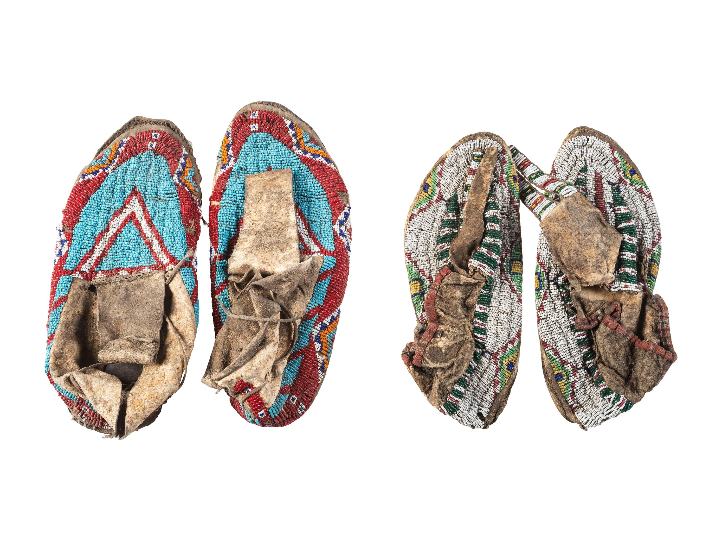 Sioux Beaded Hide Moccasins