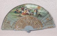 Five French Painted Paper Fans Height of largest frame 15 x width 24 1/2 inches. — 20TH CENTURY