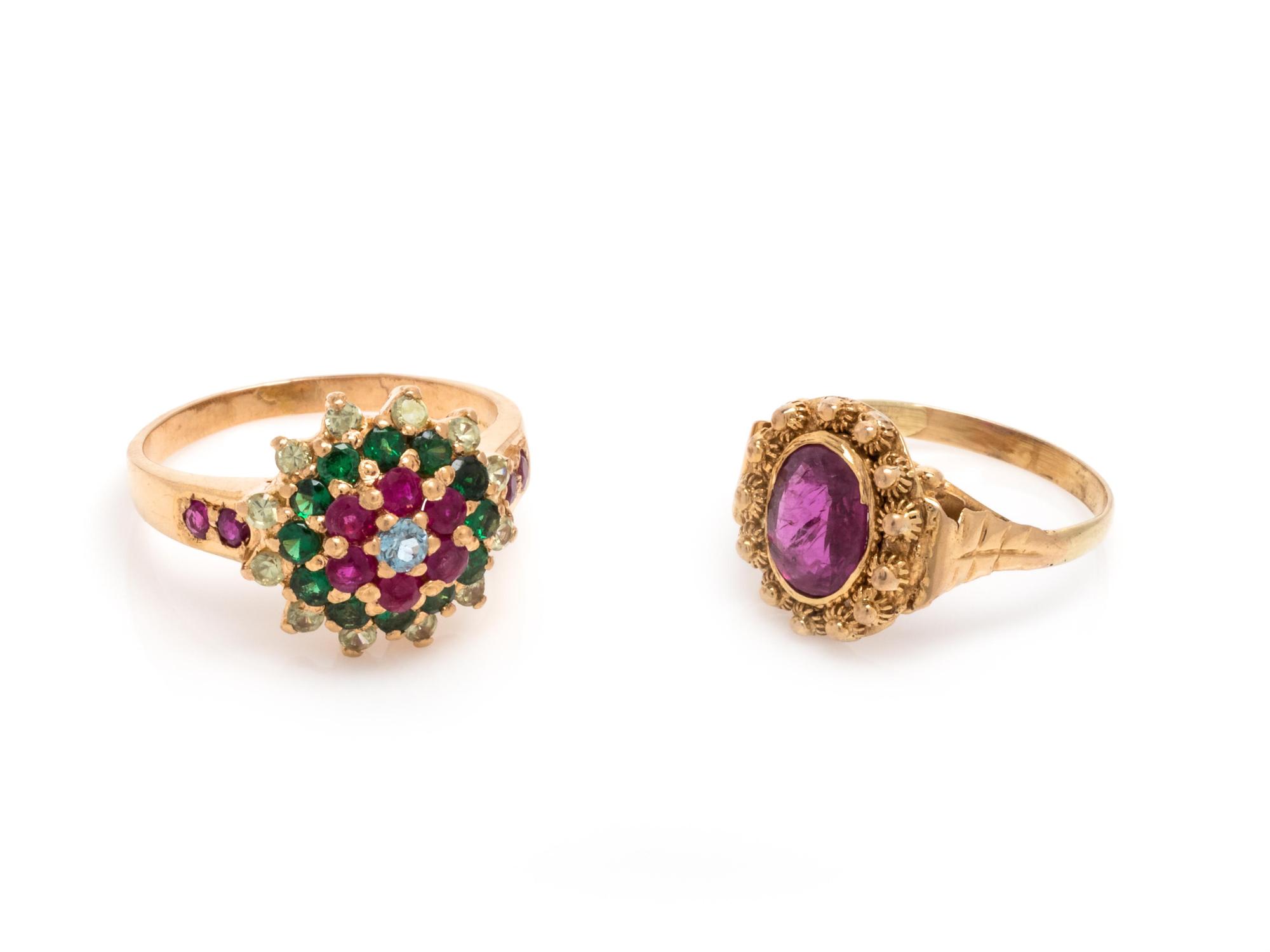 COLLECTION OF GEMSTONE RINGS