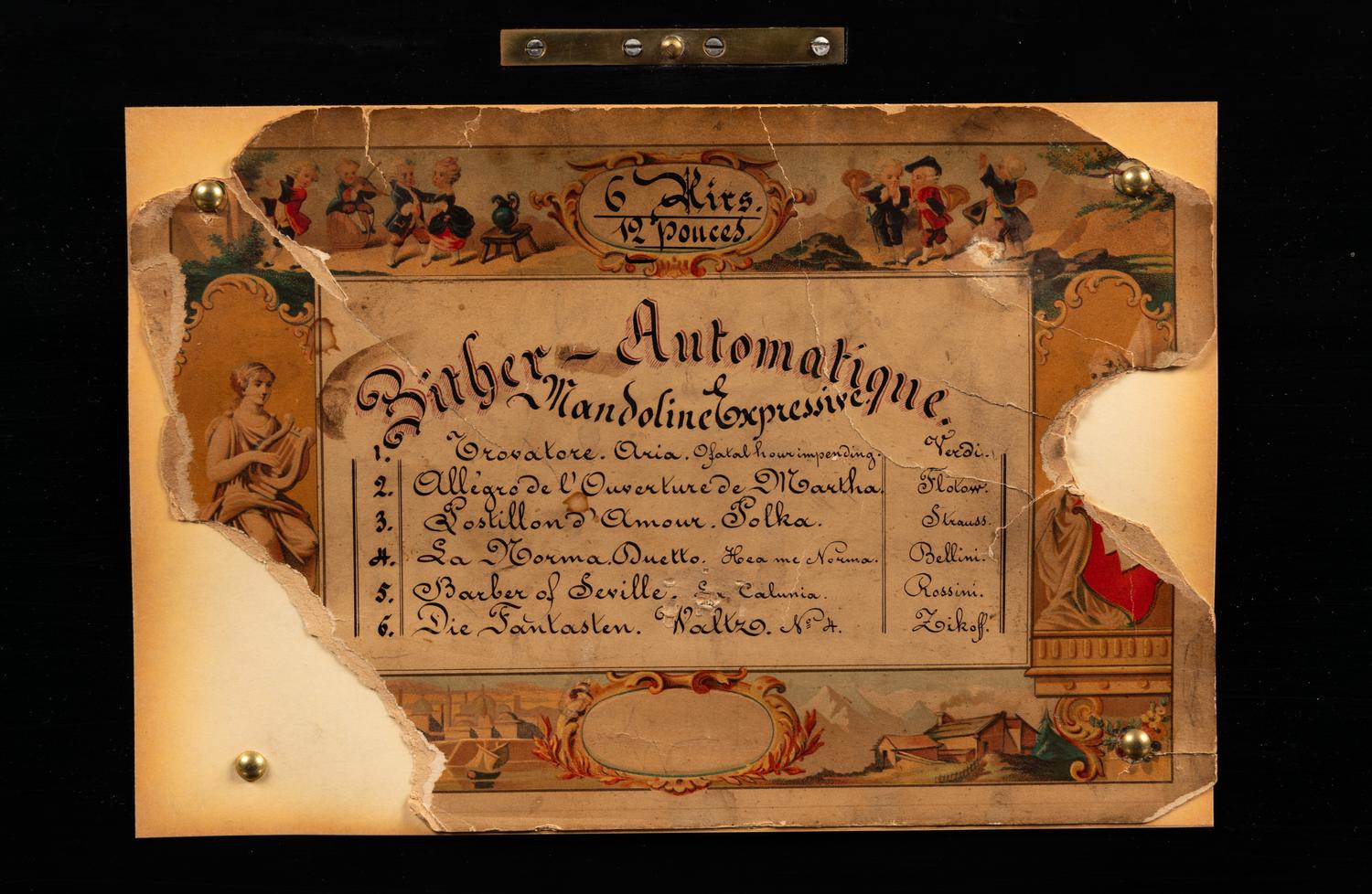 A Zither Automatique Mandoline Expressive Music Box