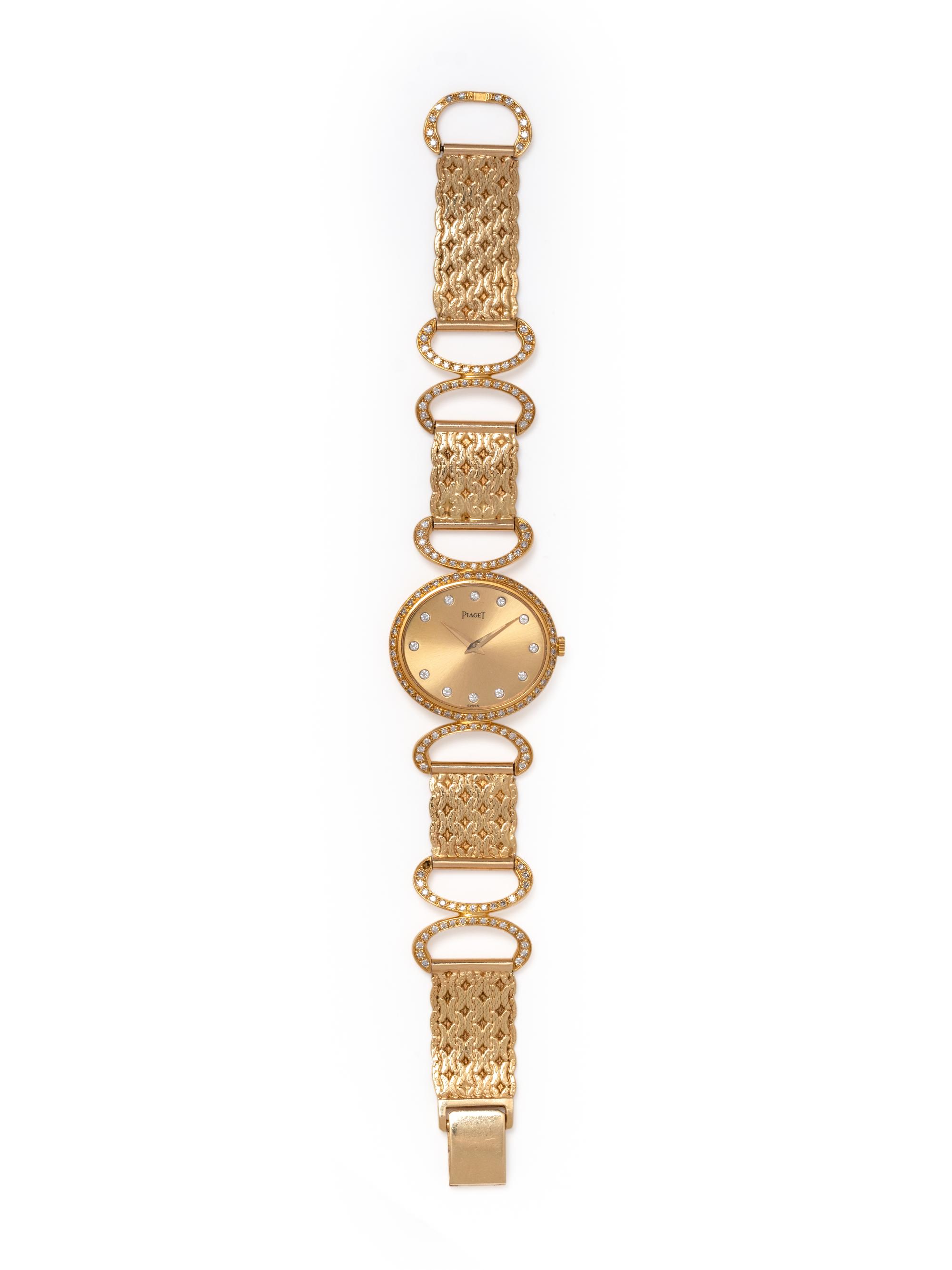 PIAGET, 18K YELLOW GOLD AND DIAMOND WRISTWATCH