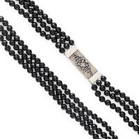Diamond and Onyx Beaded Necklace