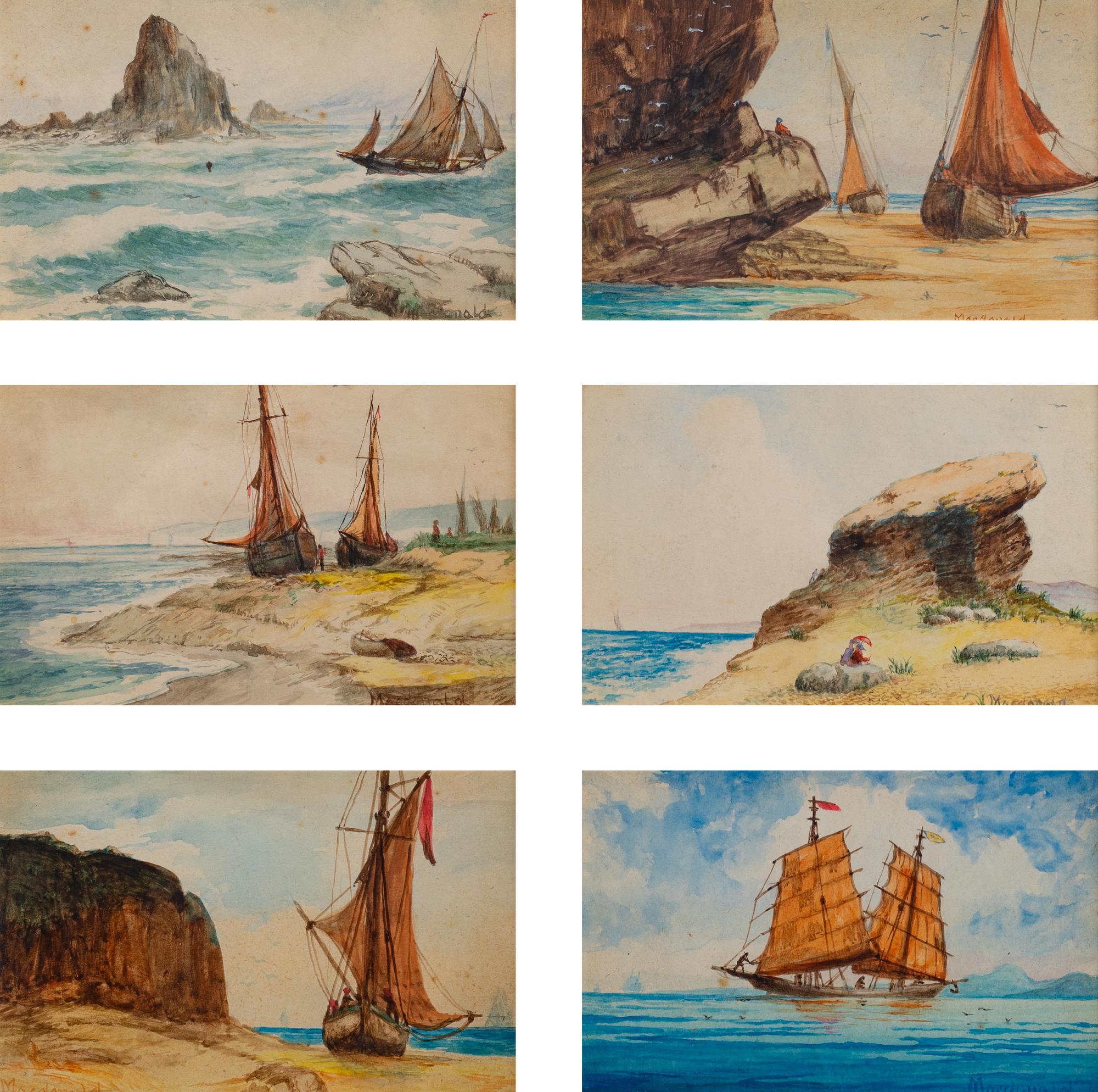 A Collection of Miniature American Nautical Watercolors — 20TH CENTURY