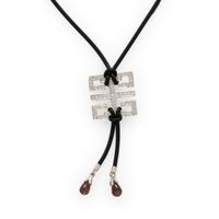 White Gold, Diamond, and Pink Tourmaline Pendant Necklace