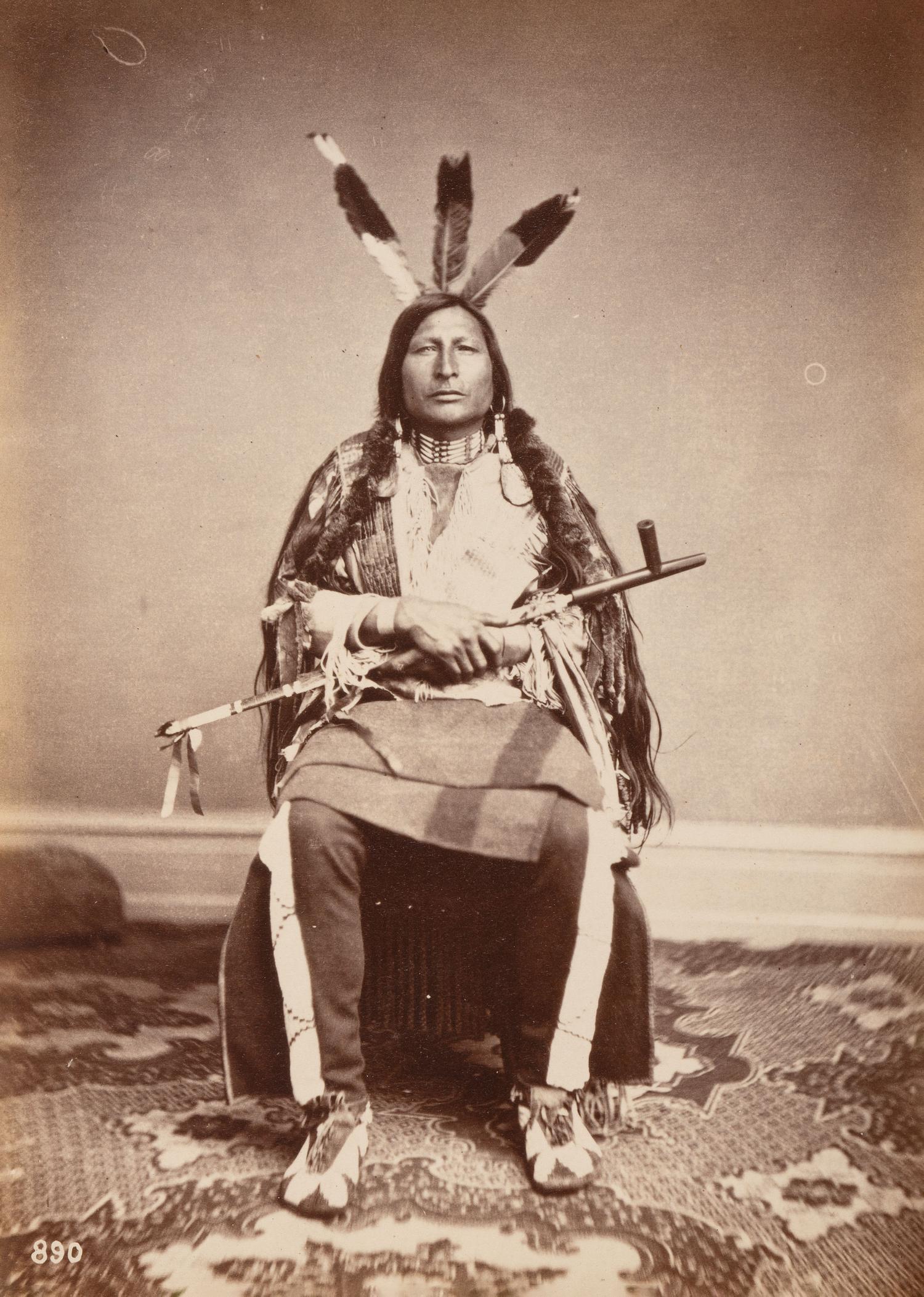 [SHINDLER, Antonio Zeno (1823-1899), photographer]. Photograph of Iron Black Bird, Yankton Dakota. [Washington, DC, 1867].