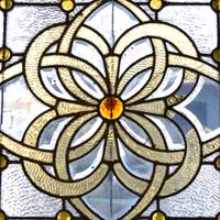 A Stained Glass Window 47" W x 1" D x 36" H — United States, 19th Century
