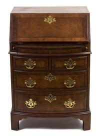 A George II Style Walnut Slant Front Desk Height 36 x width 24 x depth 18 inches. — 20TH CENTURY