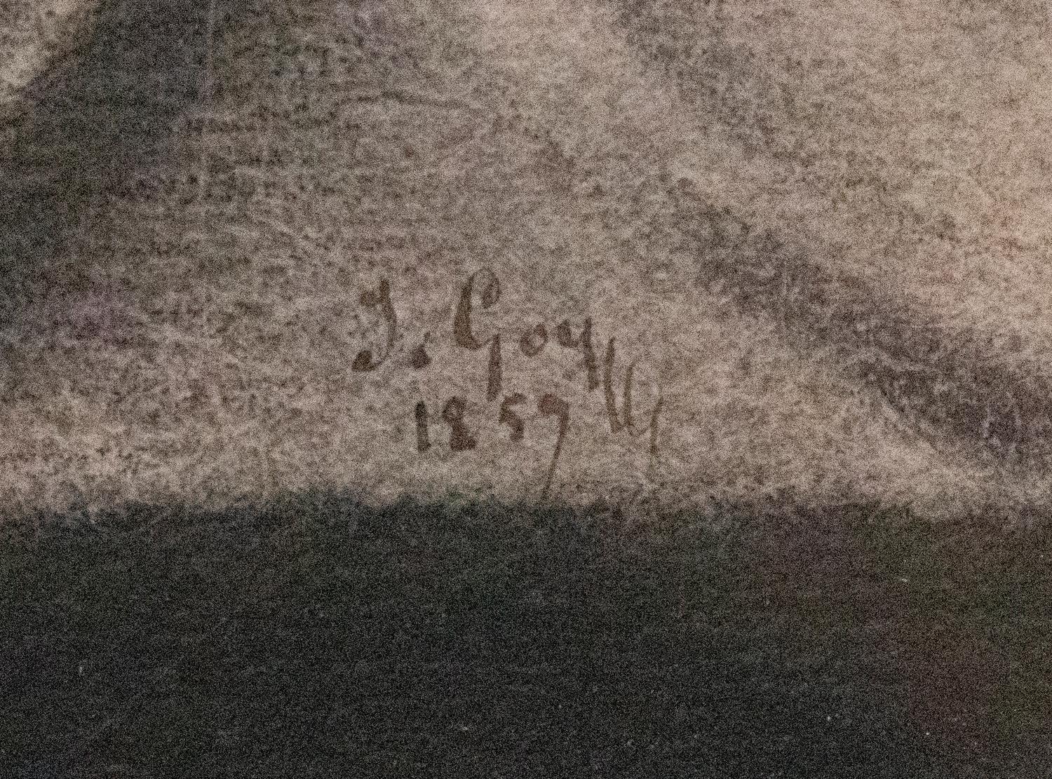 T. Goy Drawing of a Sculptural Relief, 1859 charcoal on paper