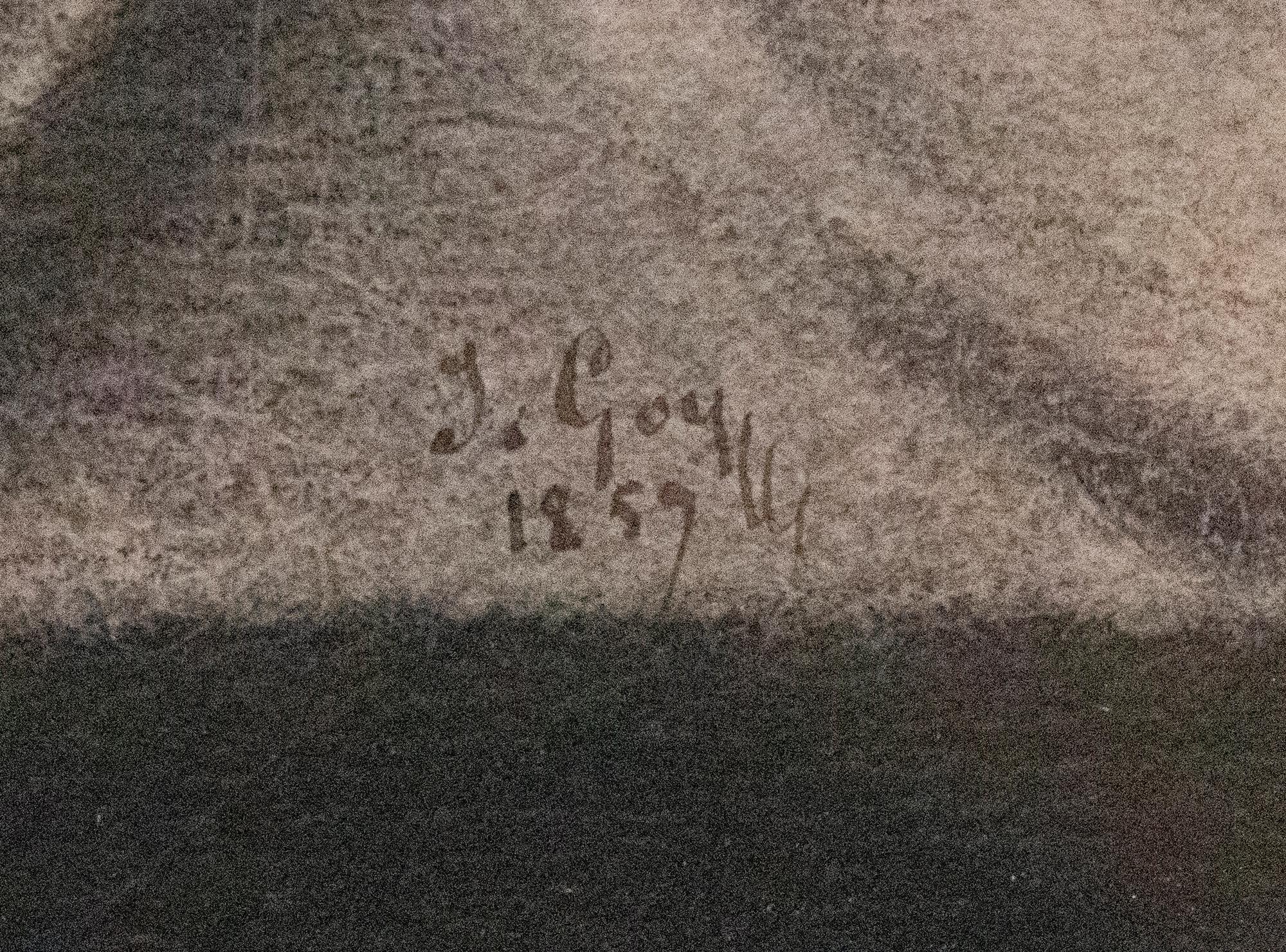 T. Goy Drawing of a Sculptural Relief, 1859 charcoal on paper