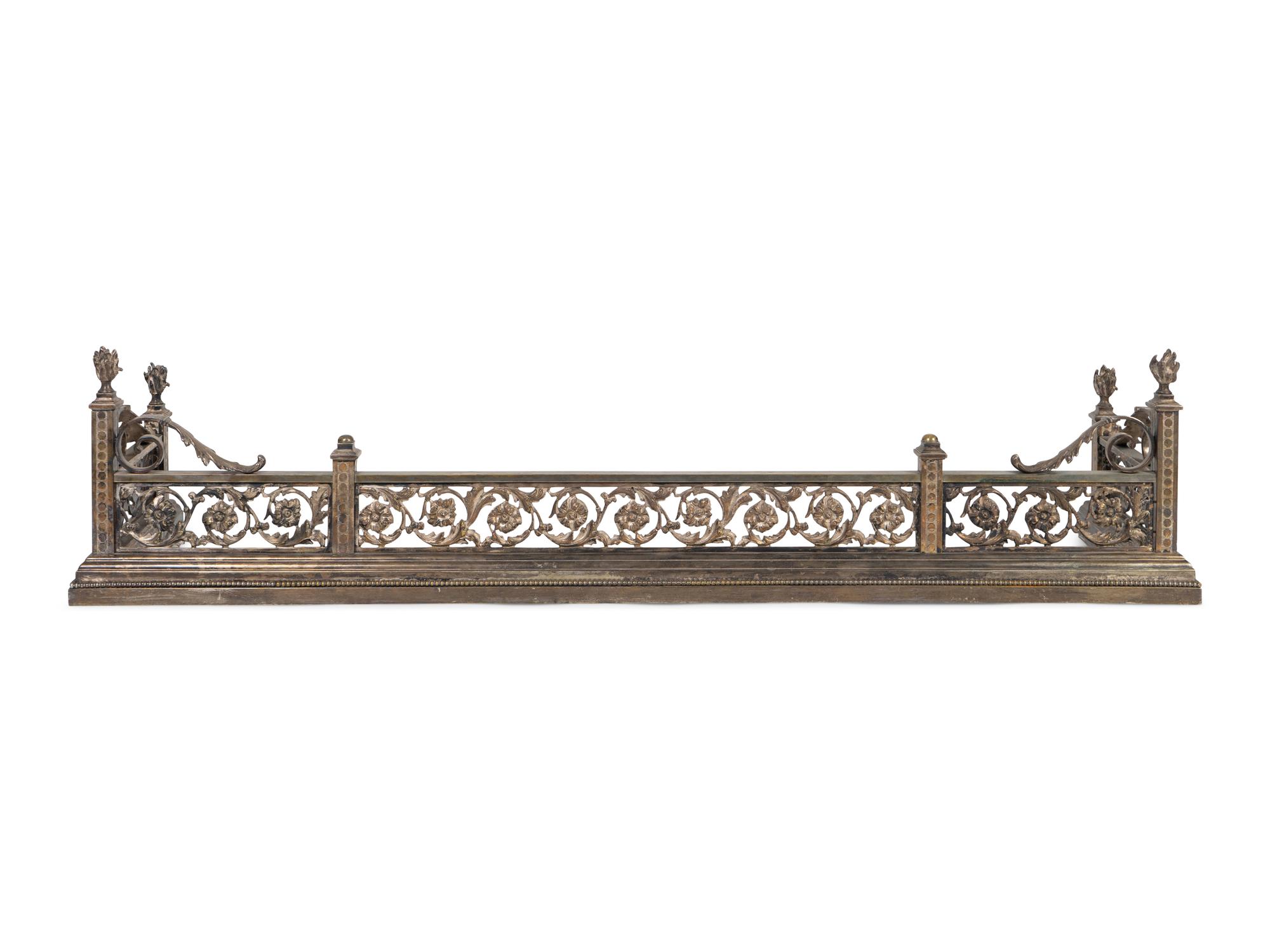 A Louis XVI Style Silvered Bronze Fire Fender — LATE 19TH CENTURY