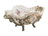 A Large Meissen Porcelain Reticulated Centerpiece Basket