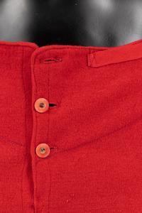 Two Men's Items: One Over Coat, One pair of Red Knit Underwear, 1890