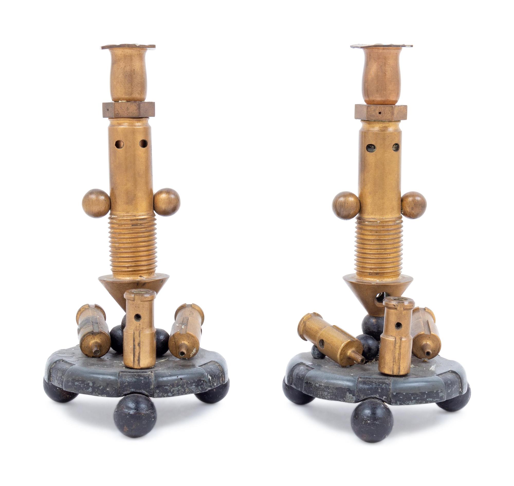 A Pair of Industrial Style Candlesticks