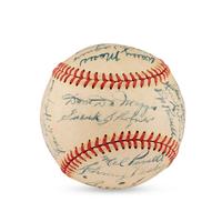 A 1947 Boston Red Sox Team Signed Autograph Baseball Featuring Ted Williams and Multiple Hall of Famers (PSA Letter of Authenticity),