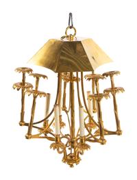 A Gilt Bronze and Brass Six-Light Chandelier Attributed to Maison Baguès