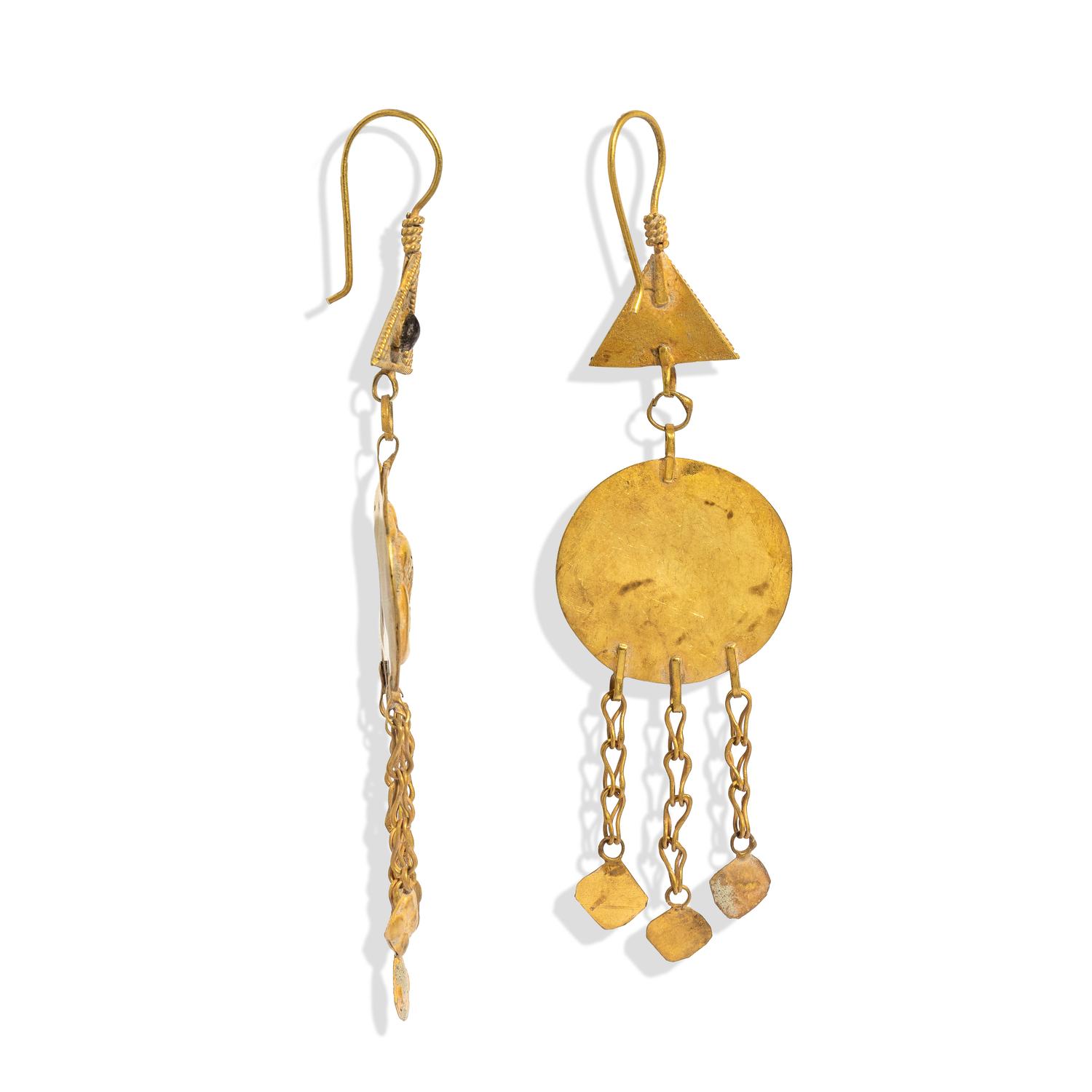 A Pair of Greek Style Gold Earrings