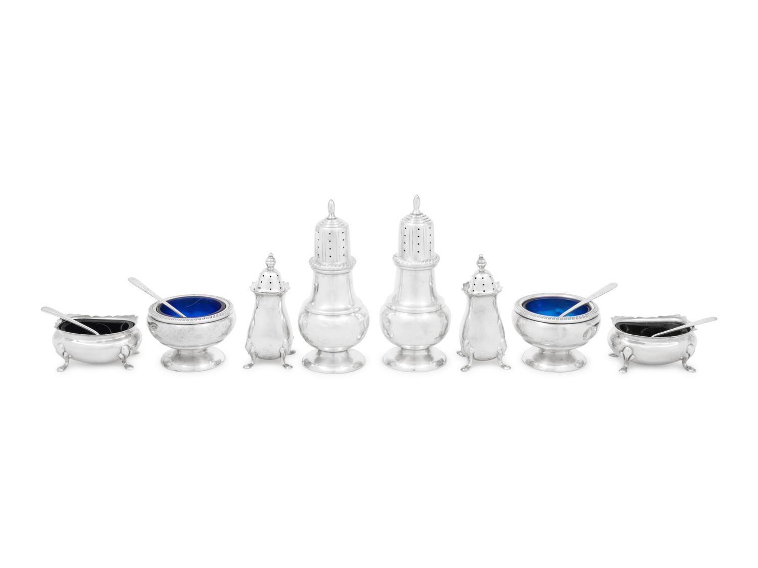 Two American Silver Salt and Pepper Sets
